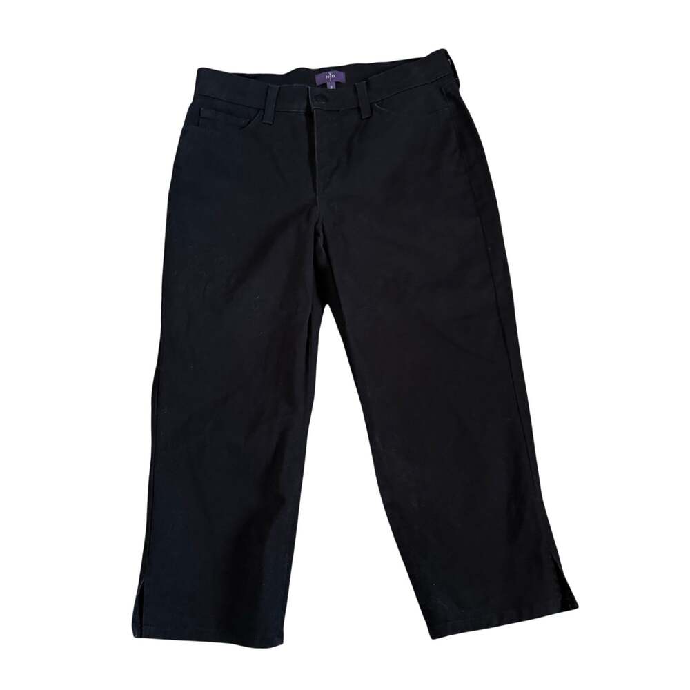 NYDJ Crop Pants Womens Size 2 Black Twill Chino Capri Lift Tuck Casual